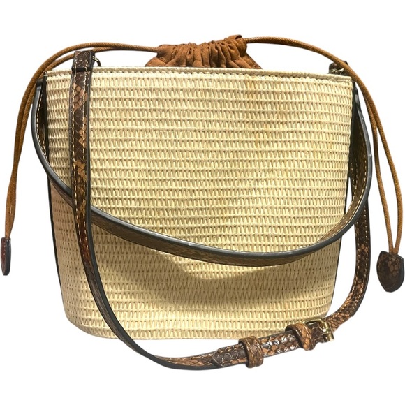 Snakeskin Mini Bucket Bag w/drawstring top! - Picture 1 of 14